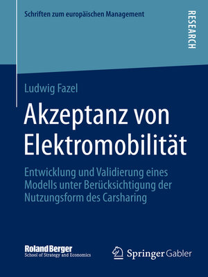 cover image of Akzeptanz von Elektromobilität